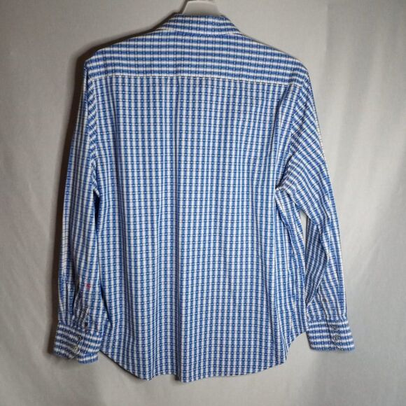 Robert Graham Classic Fit Men's Sky Blue Plaid Button Down Long Sleeve Shirt 2XL - Picture 2 of 11